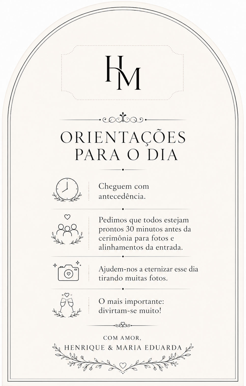 Orientações para o dia